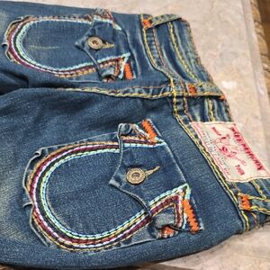 True Religion Women's Denim Jeans with Colorful Stitching